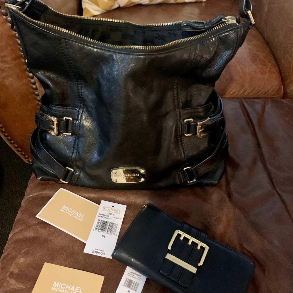 Michael Kors purse & wallet black leather
